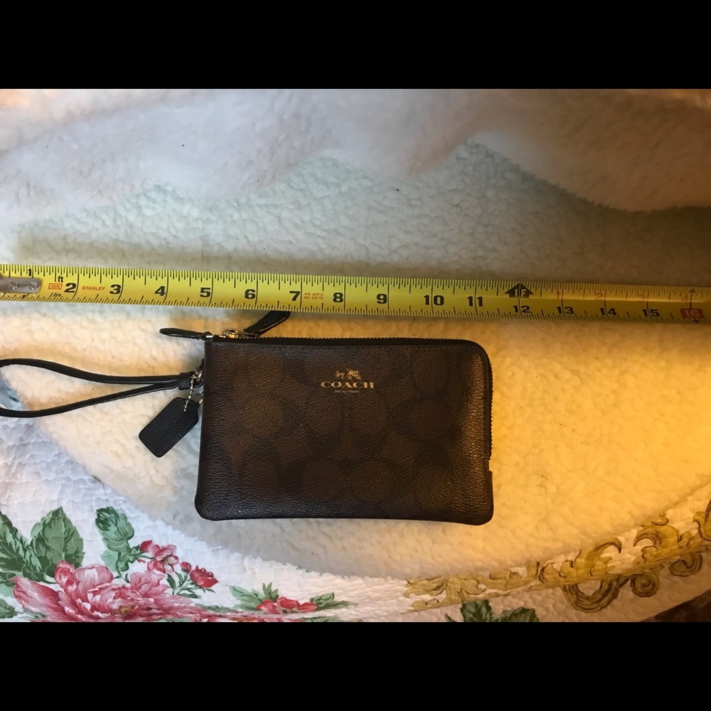 Coach double zippered wallet